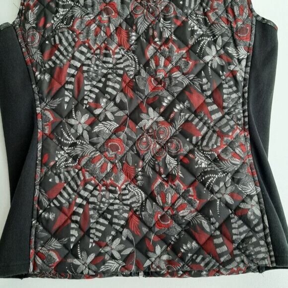 NORTHERN REFLECTIONS Floral Diamond Quilt Full-Zip Vest Blue Sz S - Picture 10 of 12